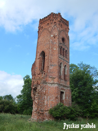 Село Вешаловка. Сохранившаяся угловая башня главного дома.